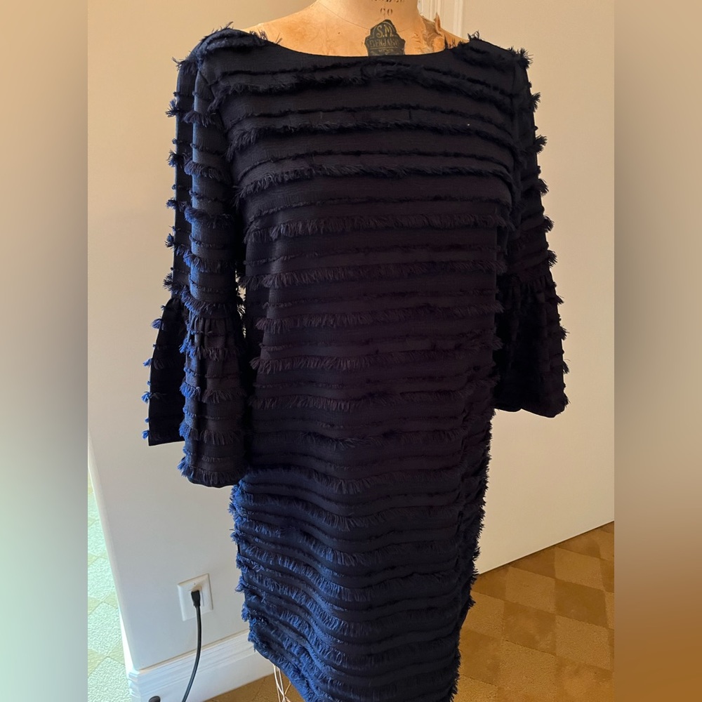 Club Monaco navy fringe dress